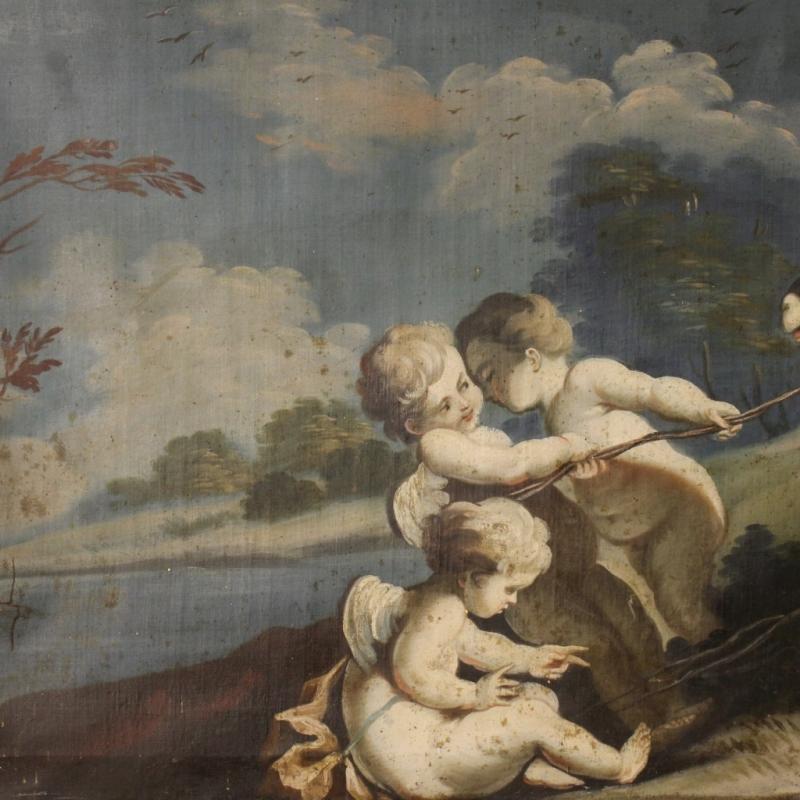 18th Century Italian Painting Game of Little Angels