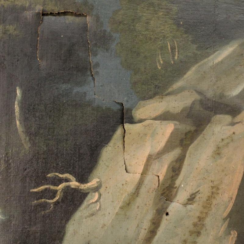 18th Century Italian Painting Landscape With Little Angels Game