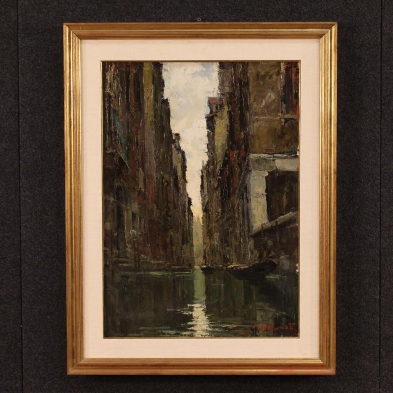 20th Century Italian Signed Painting View Of Venice