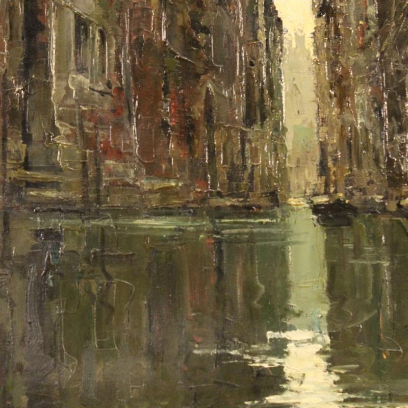 20th Century Italian Signed Painting View Of Venice