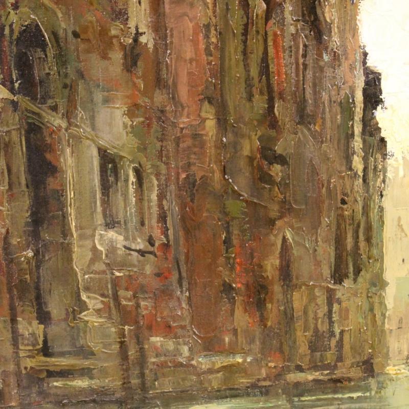 20th Century Italian Signed Painting View Of Venice