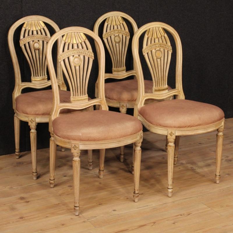 20th Century Group Of Four French Lacquered Chairs