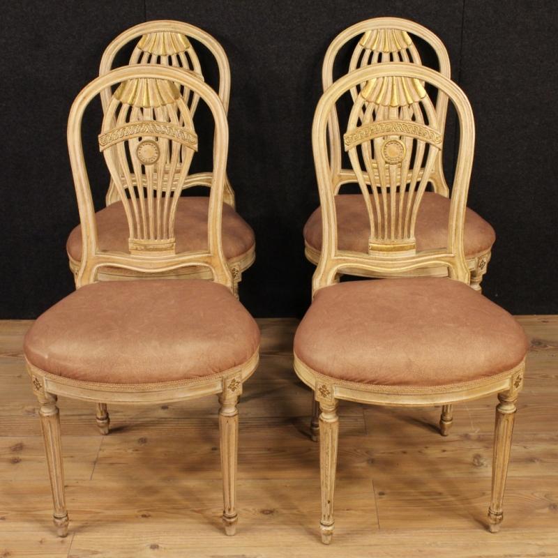 20th Century Group Of Four French Lacquered Chairs