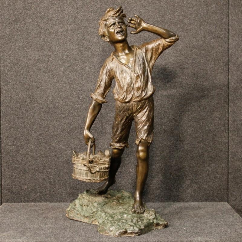 20th Century Neapolitan Signed Sculpture In Bronze