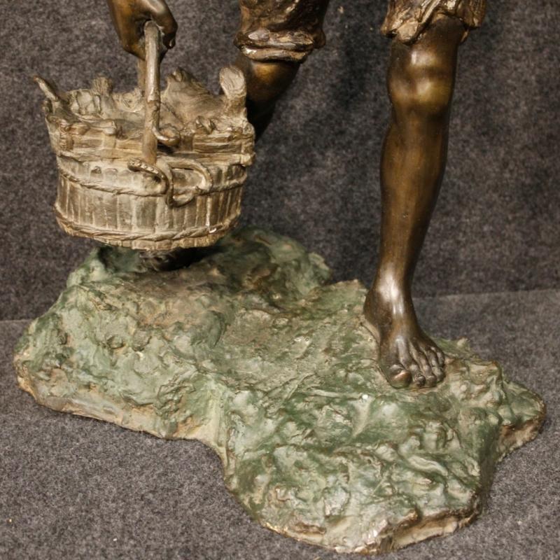 20th Century Neapolitan Signed Sculpture In Bronze