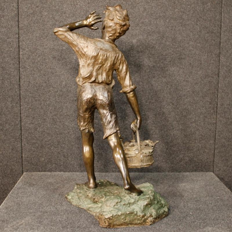20th Century Neapolitan Signed Sculpture In Bronze