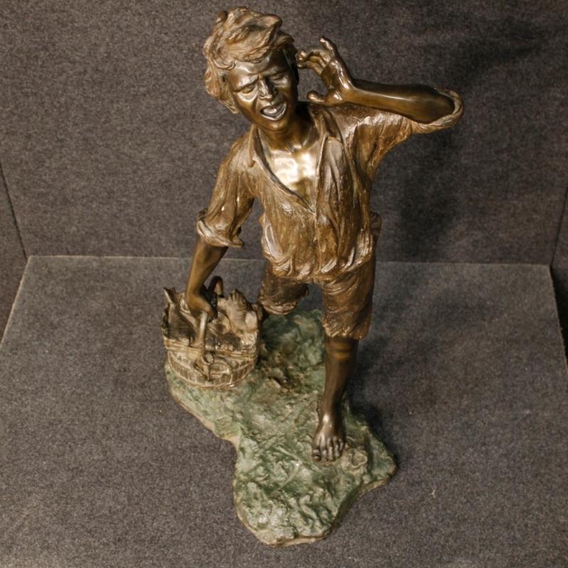 20th Century Neapolitan Signed Sculpture In Bronze