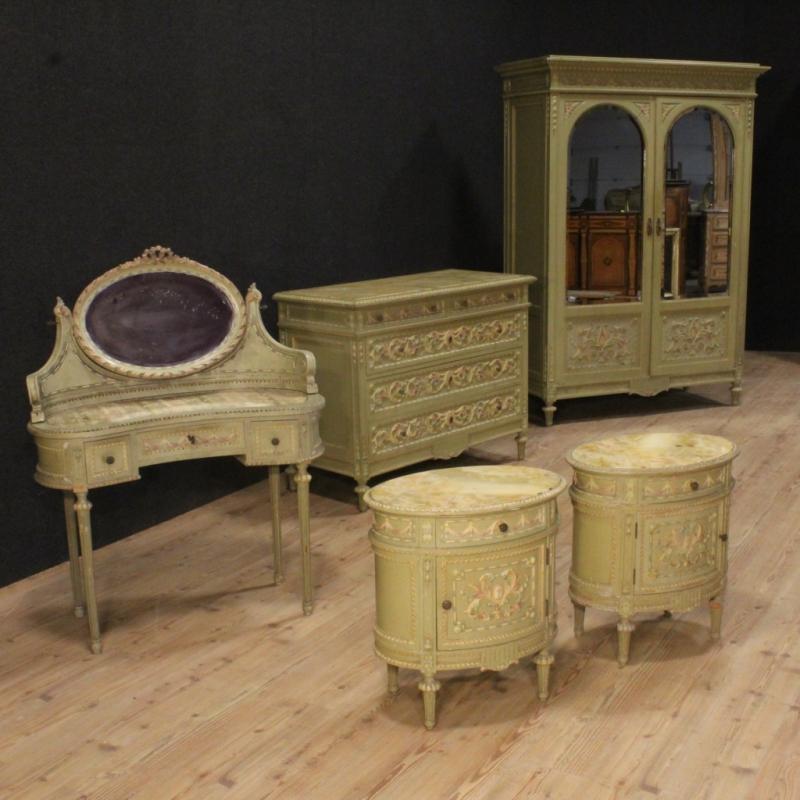 20th Century Italian Lacquered And Painted Wardrobe