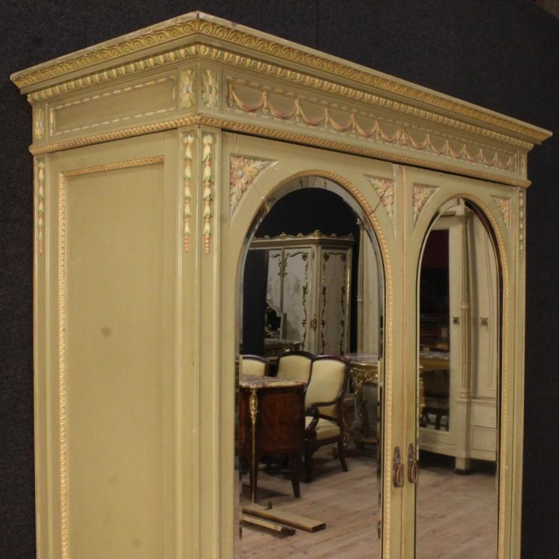 20th Century Italian Lacquered And Painted Wardrobe