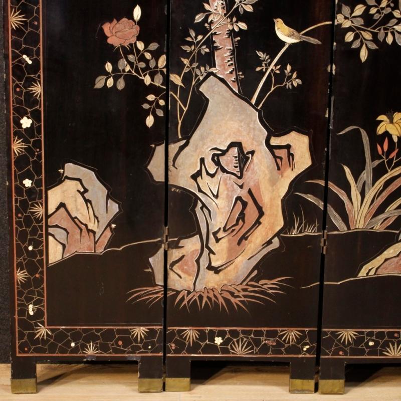 20th Century French Painted Chinoiserie Screen