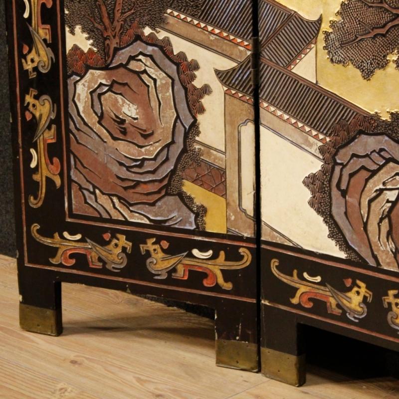 20th Century French Painted Chinoiserie Screen