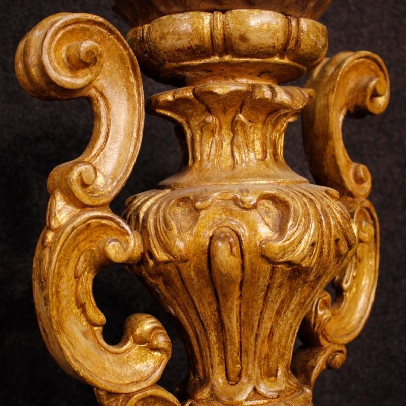 20th Century Pair Of Italian Lacquered Candelabras