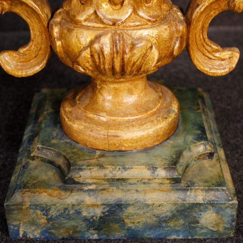 20th Century Pair Of Italian Lacquered Candelabras