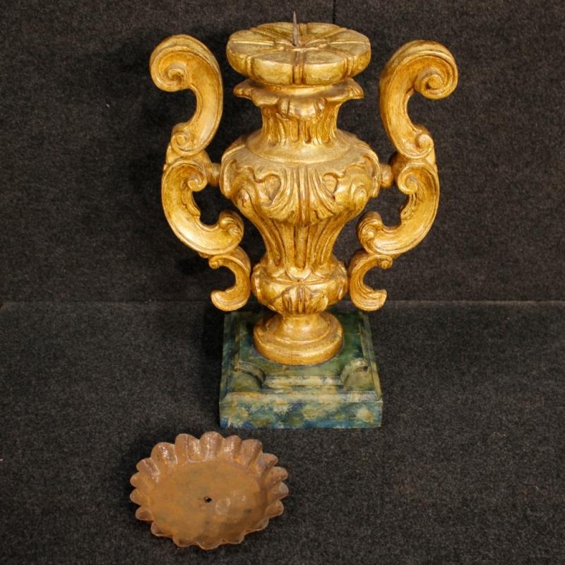 20th Century Pair Of Italian Lacquered Candelabras