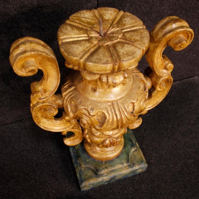 20th Century Pair Of Italian Lacquered Candelabras