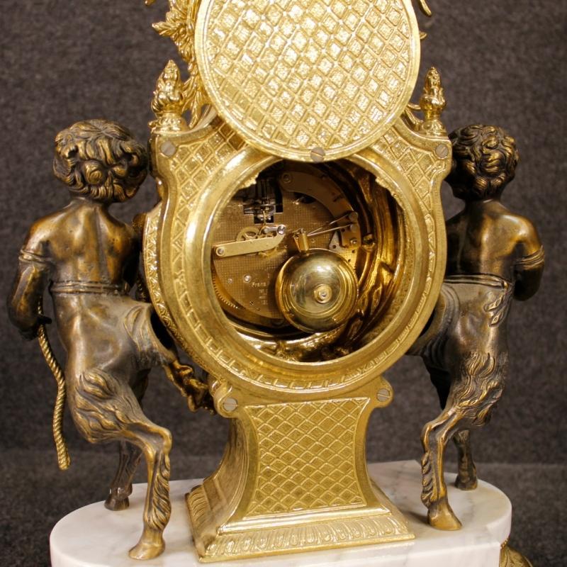 20th Century German Triptych Clock With Candlesticks