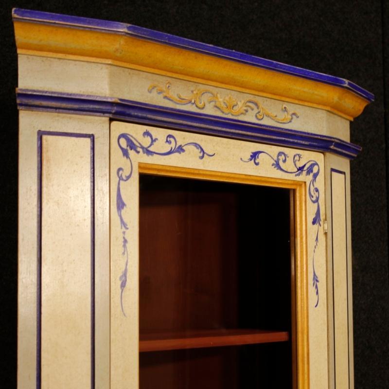 20th Century Italian Painted Corner Cupboard