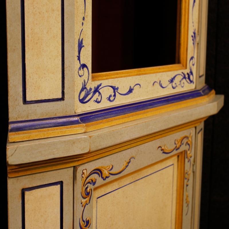20th Century Italian Painted Corner Cupboard