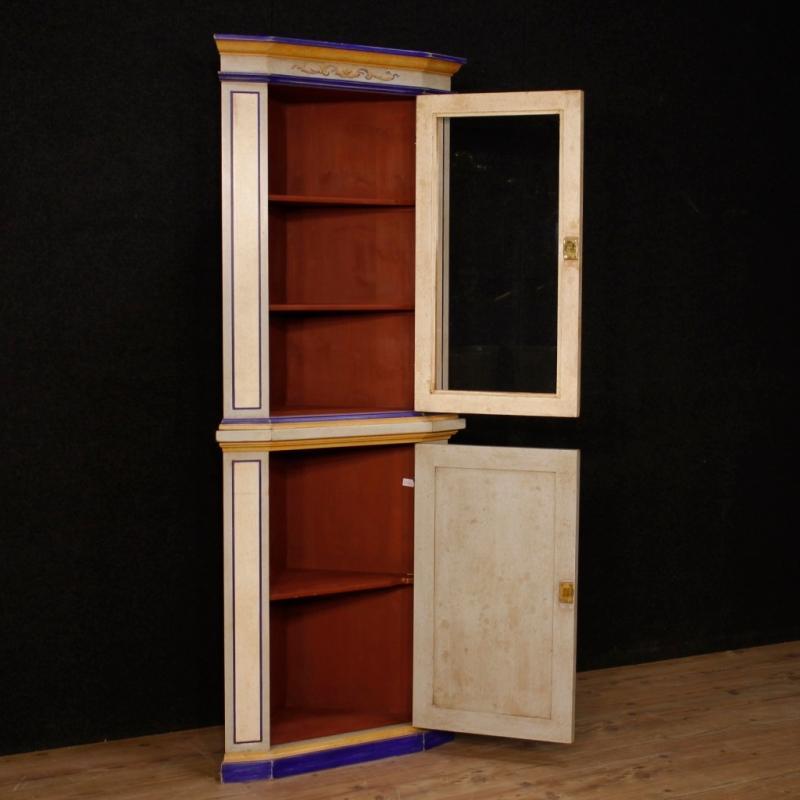 20th Century Italian Painted Corner Cupboard