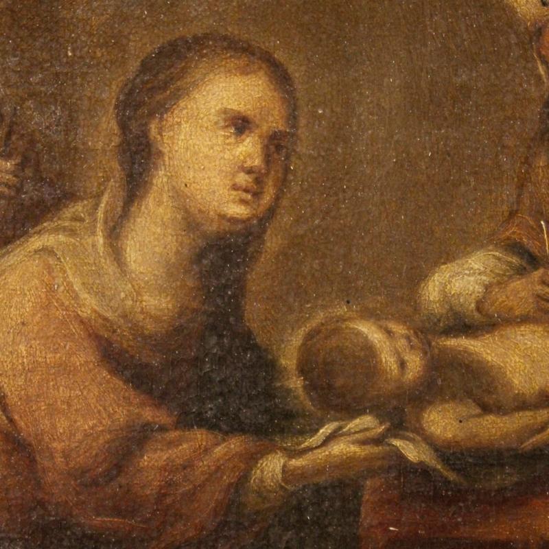 18th Century Spanish Religious Painting Circumcision Of Jesus