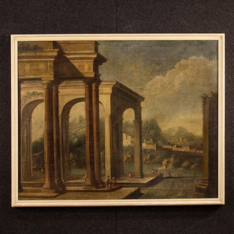 18th Century Italian Painting Architectural Landscape