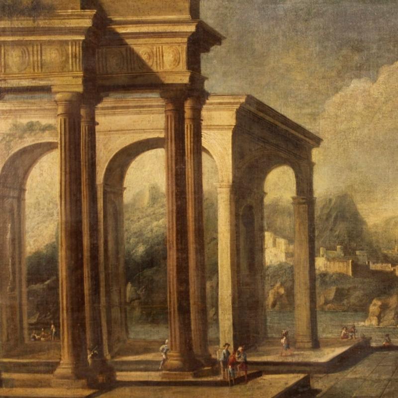 18th Century Italian Painting Architectural Landscape