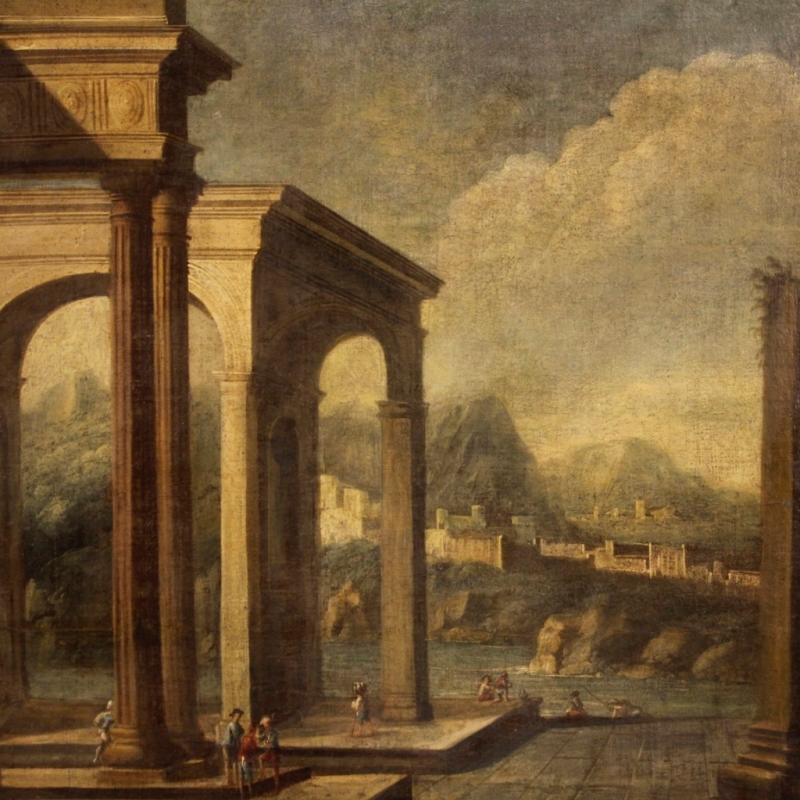 18th Century Italian Painting Architectural Landscape