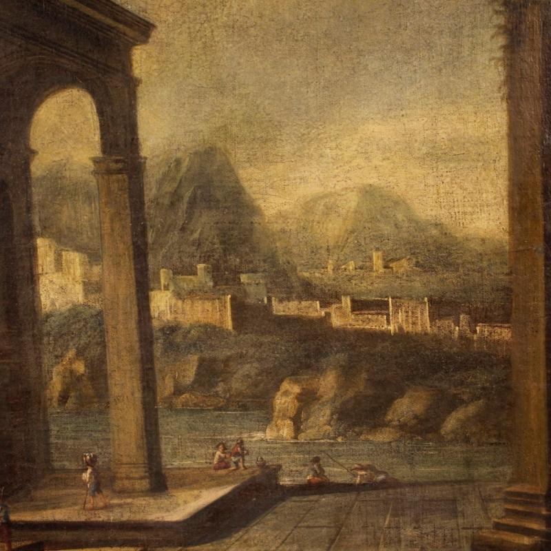 18th Century Italian Painting Architectural Landscape