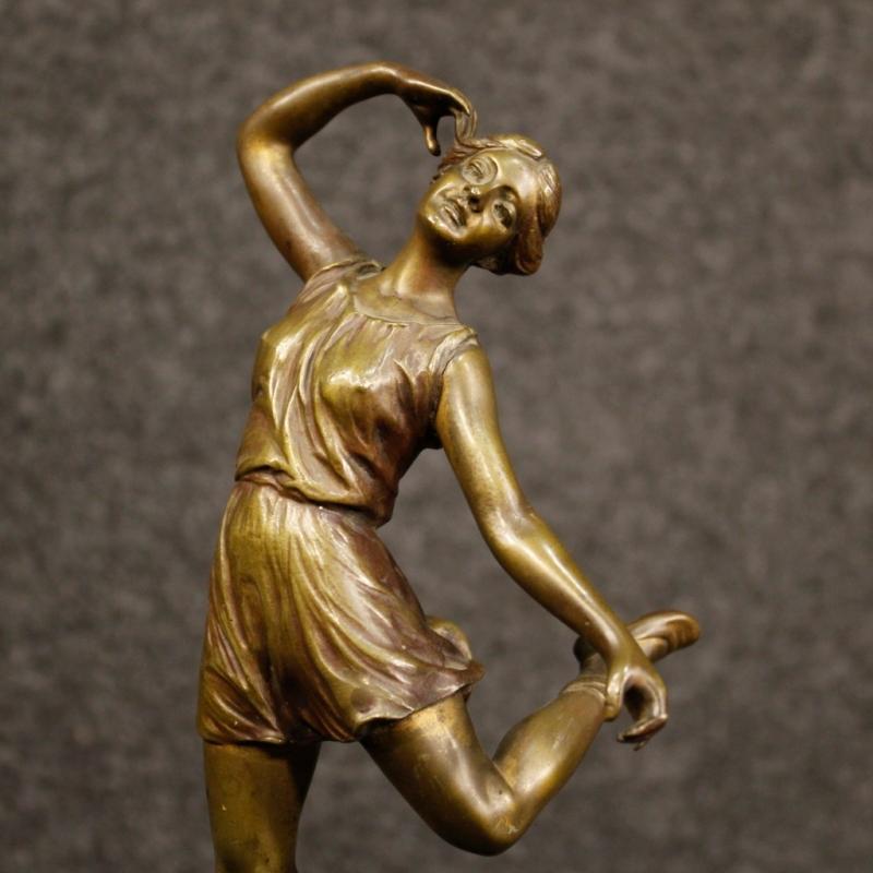 20th Century Italian Bronze Bell With Dancer Sculpture