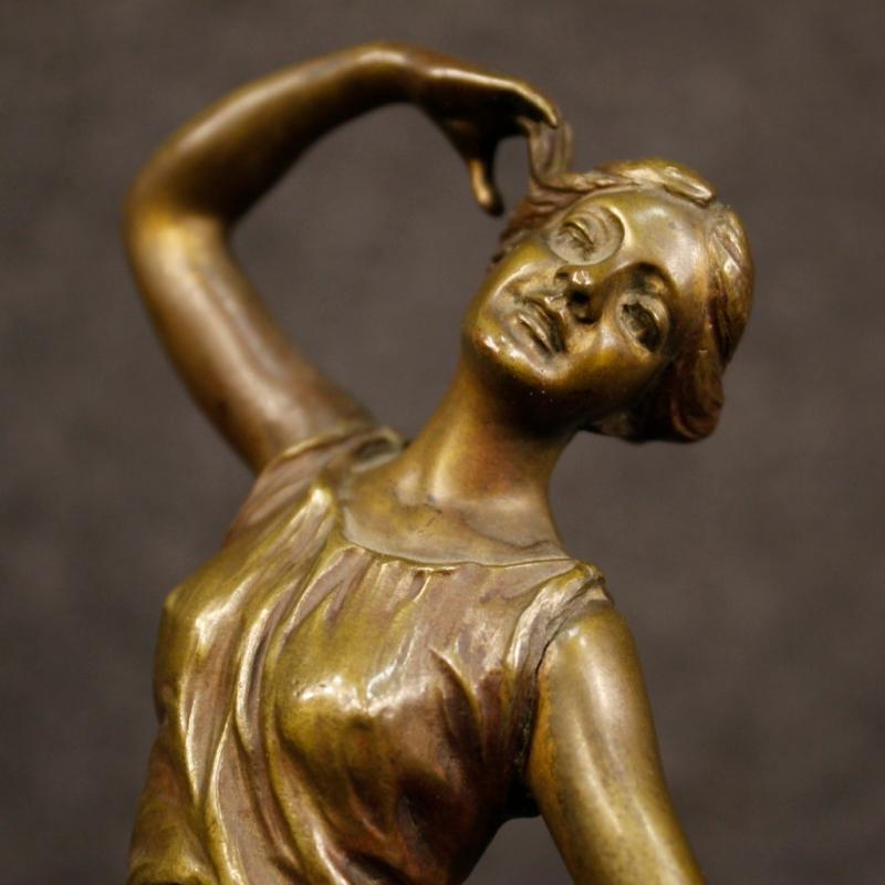 20th Century Italian Bronze Bell With Dancer Sculpture
