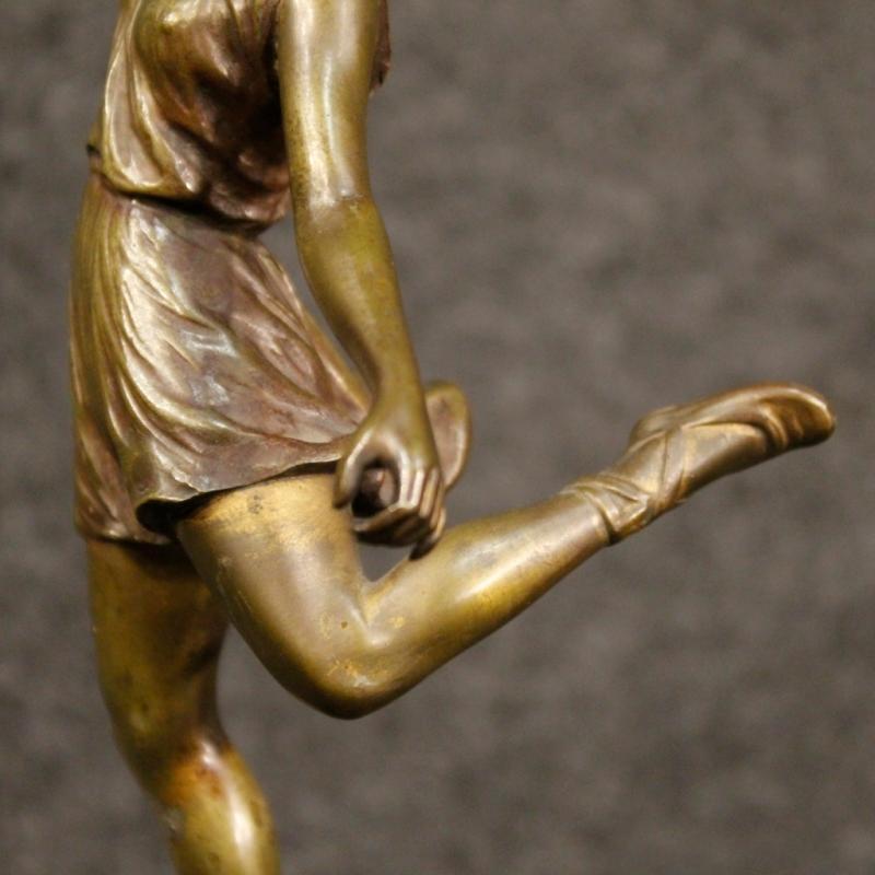 20th Century Italian Bronze Bell With Dancer Sculpture