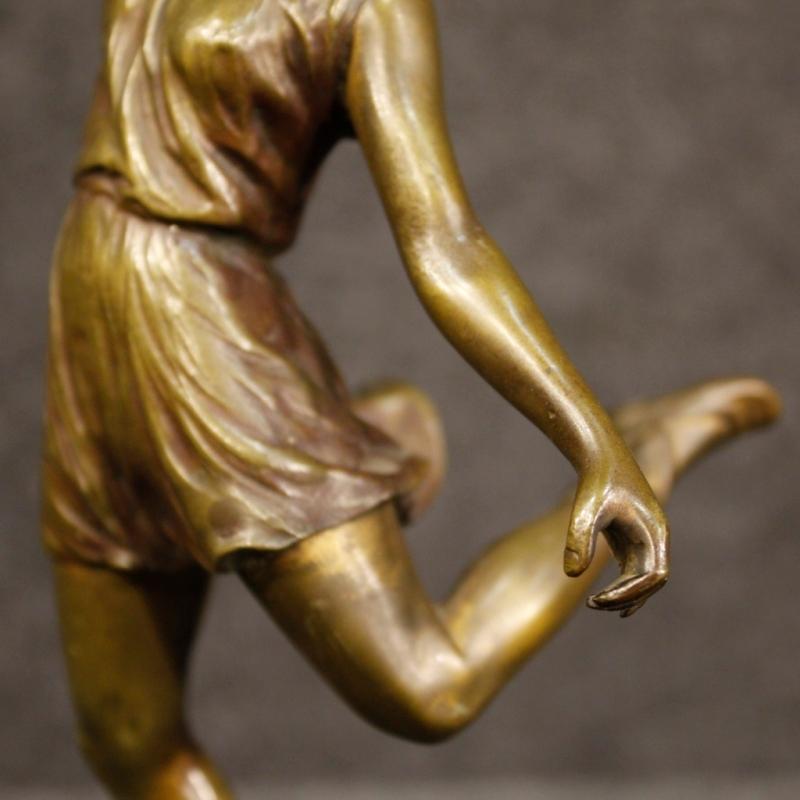 20th Century Italian Bronze Bell With Dancer Sculpture
