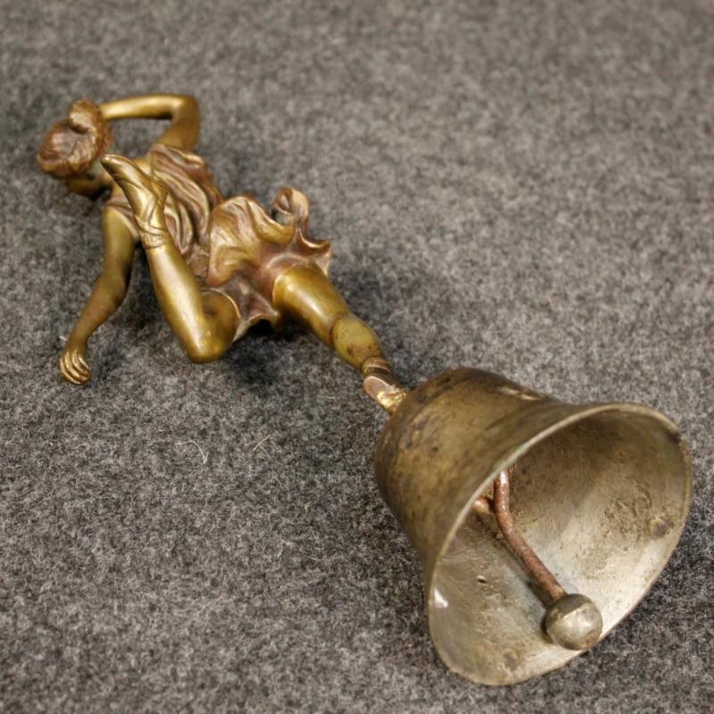 20th Century Italian Bronze Bell With Dancer Sculpture