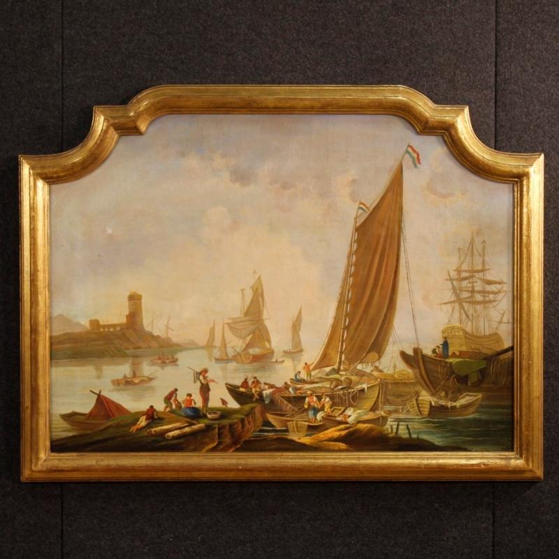 20th Century Italian Seascape Painting Oil On Canvas