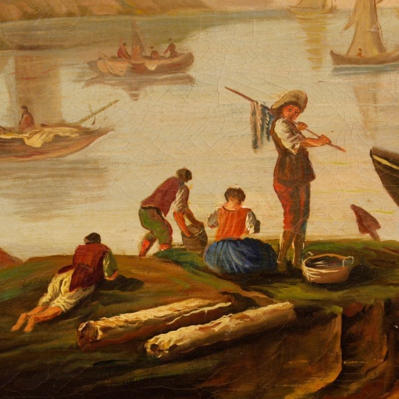 20th Century Italian Seascape Painting Oil On Canvas