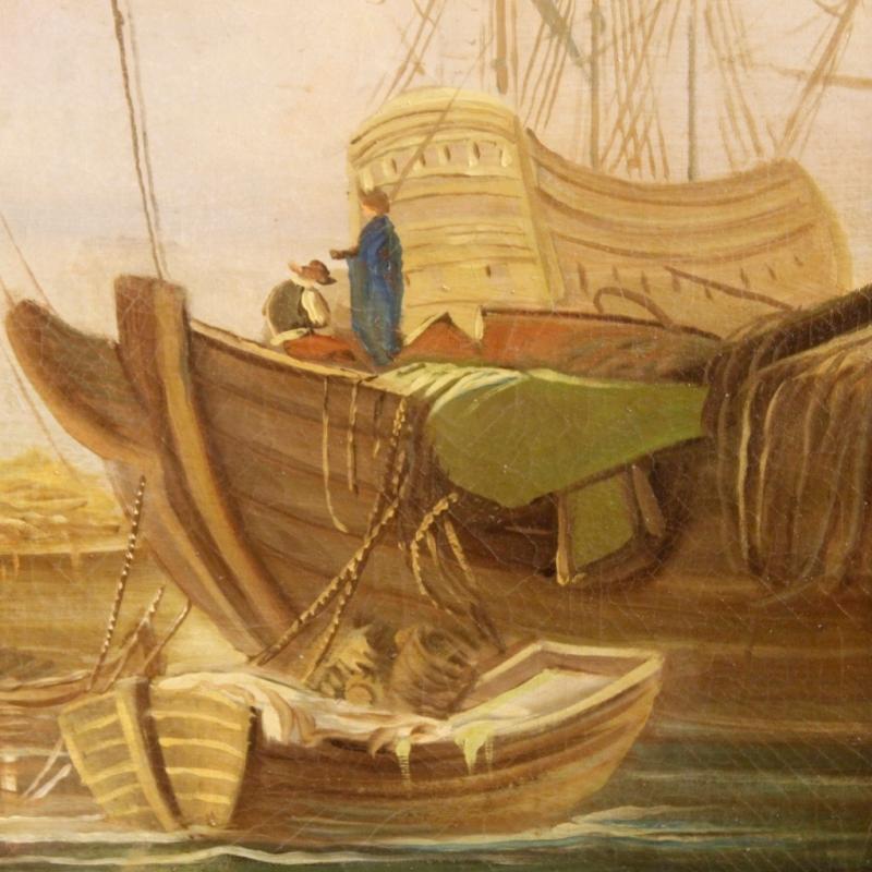 20th Century Italian Seascape Painting Oil On Canvas