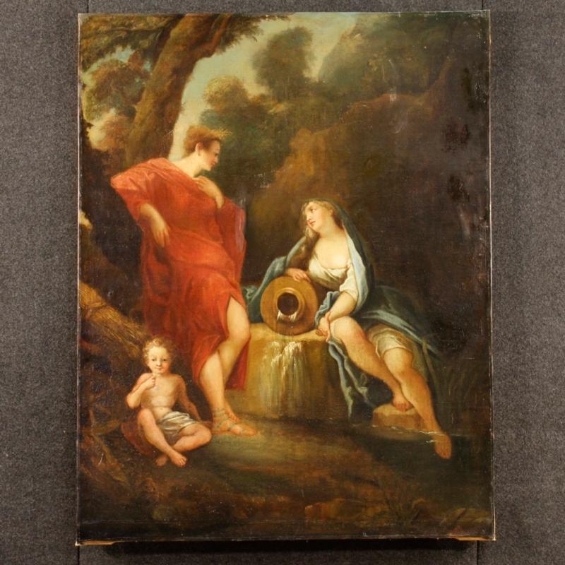 19th Century French Neoclassical Painting Oil On Canvas
