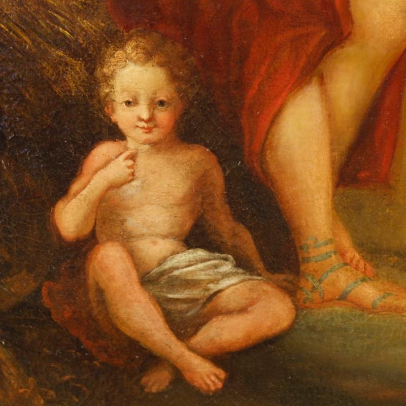 19th Century French Neoclassical Painting Oil On Canvas