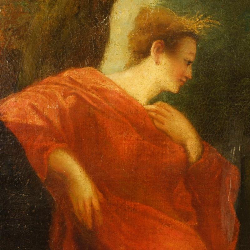 19th Century French Neoclassical Painting Oil On Canvas