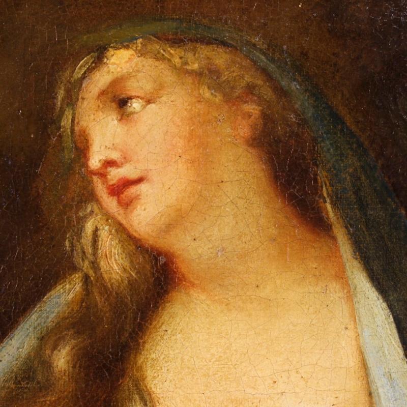 19th Century French Neoclassical Painting Oil On Canvas