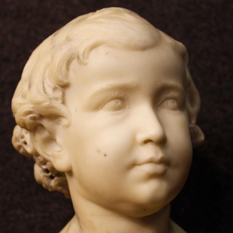 19th Century French Marble Sculpture Depicting Child Bust