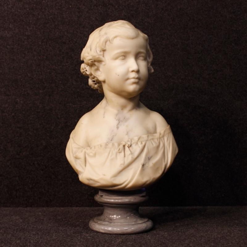 19th Century French Marble Sculpture Depicting Child Bust
