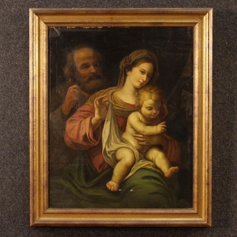 20th Century Italian Religious Painting Depicting Holy Family