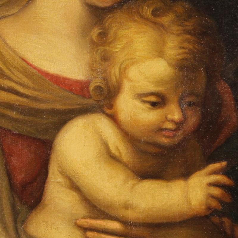 20th Century Italian Religious Painting Depicting Holy Family