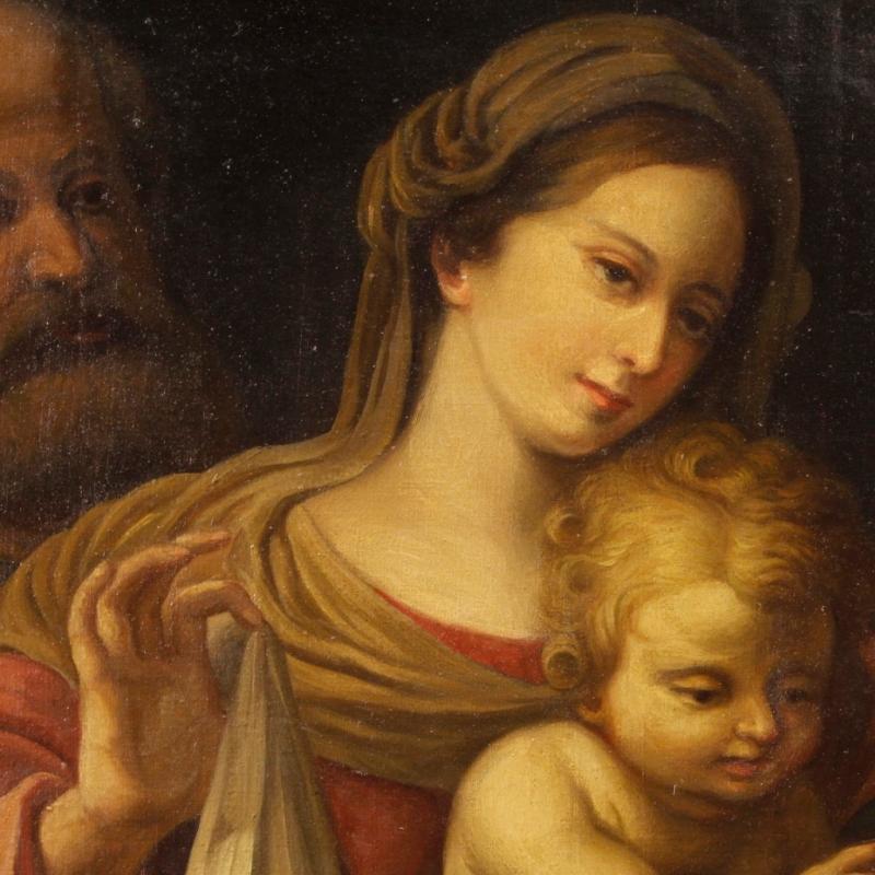 20th Century Italian Religious Painting Depicting Holy Family