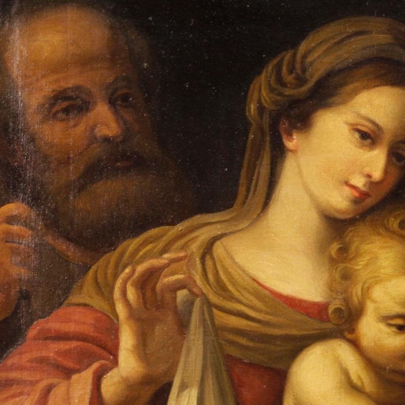 20th Century Italian Religious Painting Depicting Holy Family