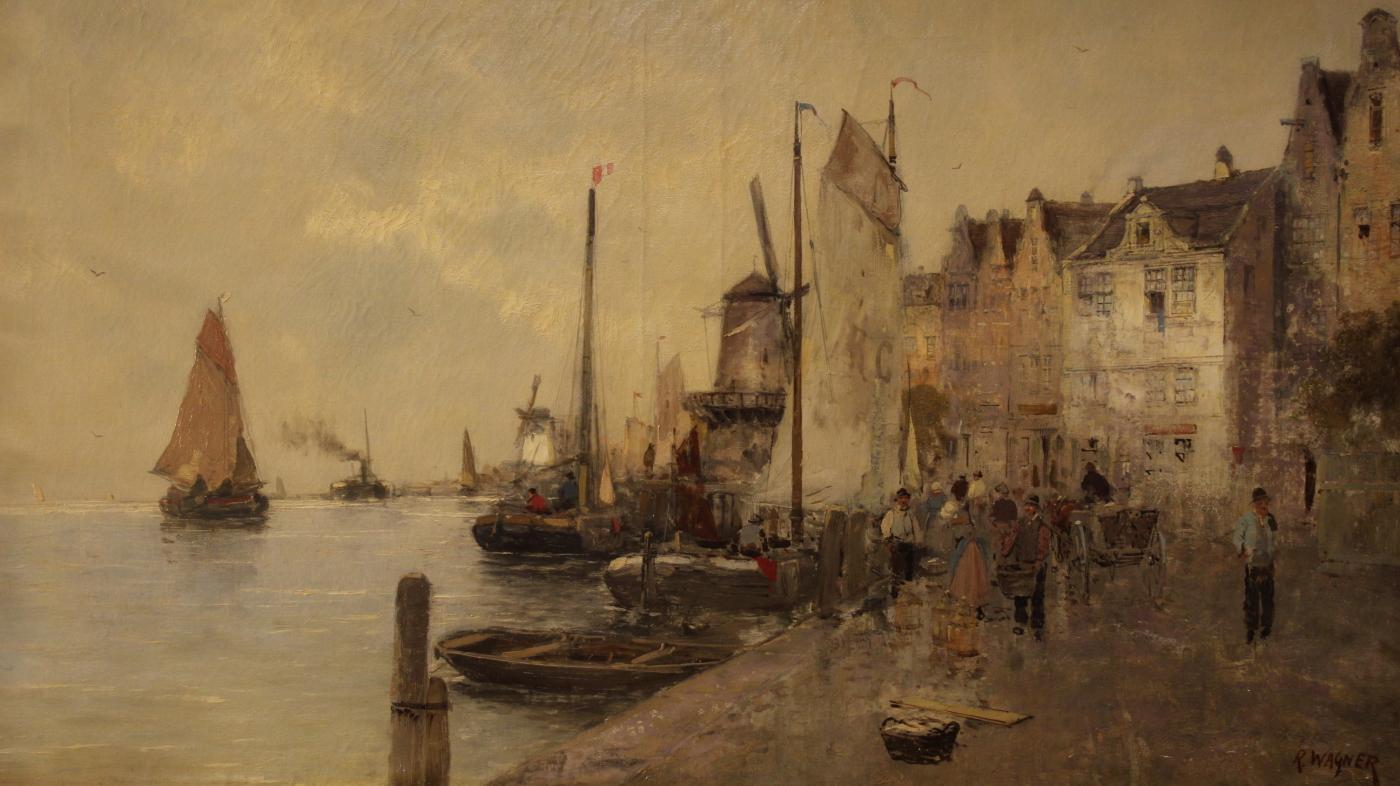 20th Century Seascape Painting Signed R. Wagner