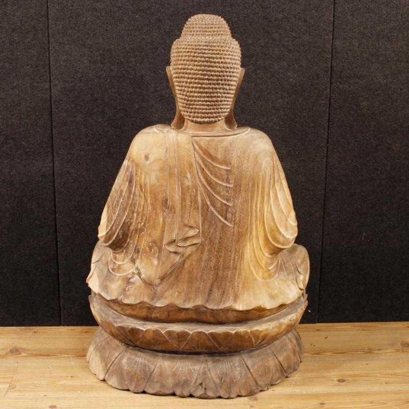 20th Century Oriental Buddha Sculpture In Wood