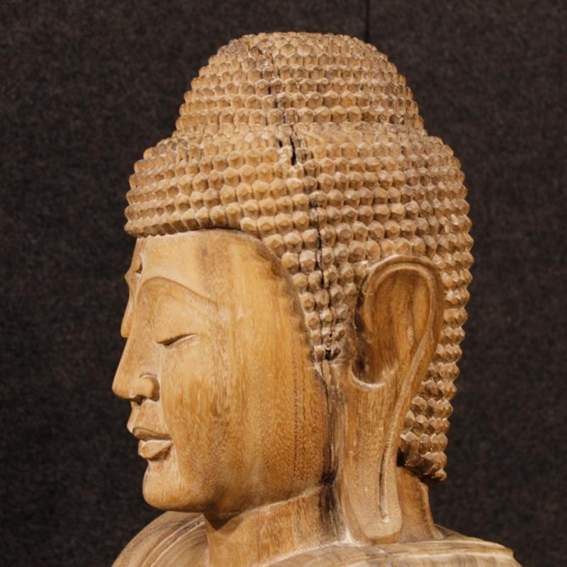 20th Century Oriental Buddha Sculpture In Wood