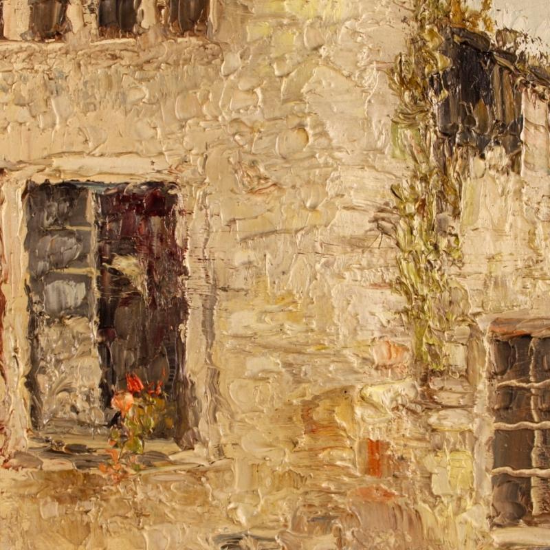 20th Century Italian Signed Painting Landscape With Characters